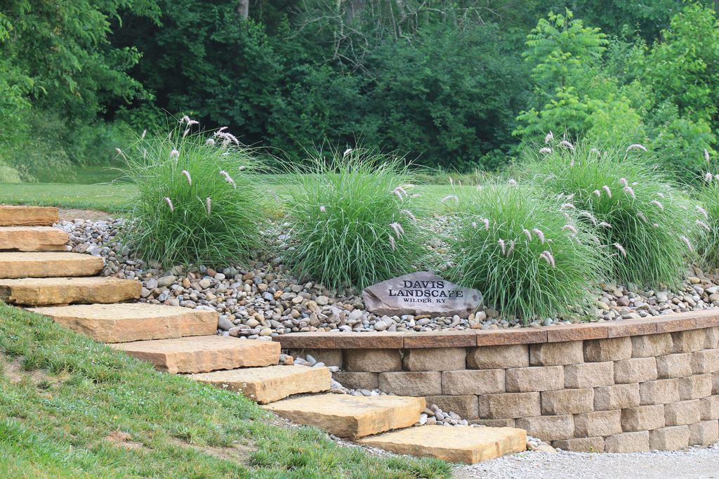 View of steps on golf course